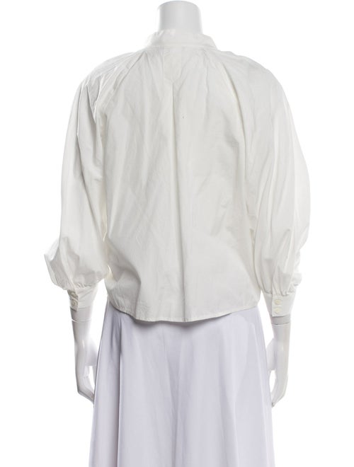 FRAME V-Neck Three-Quarter Sleeve Blouse