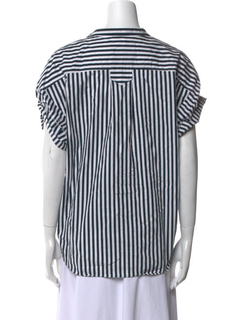 FRAME Striped Short Sleeve Button-Up Top