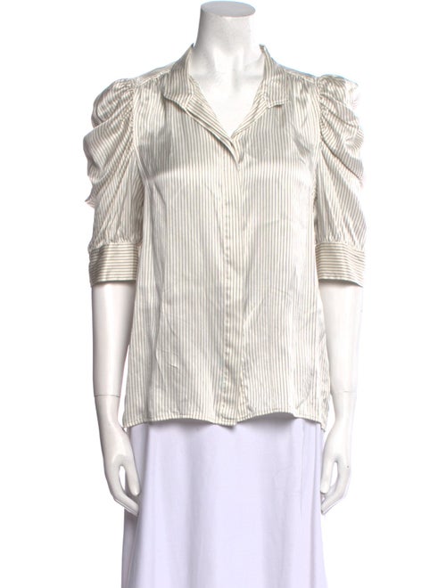 FRAME Silk Striped Button-Up Top