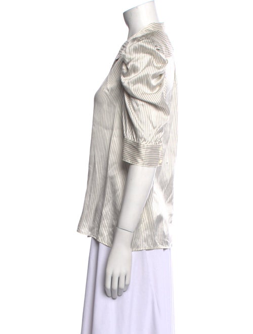 FRAME Silk Striped Button-Up Top