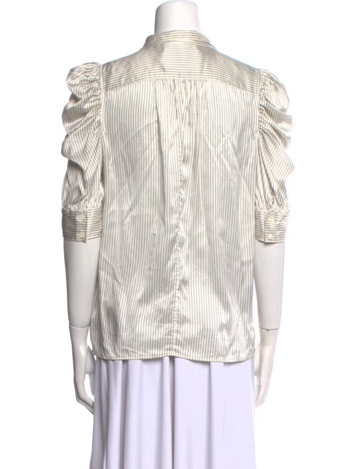 FRAME Silk Striped Button-Up Top