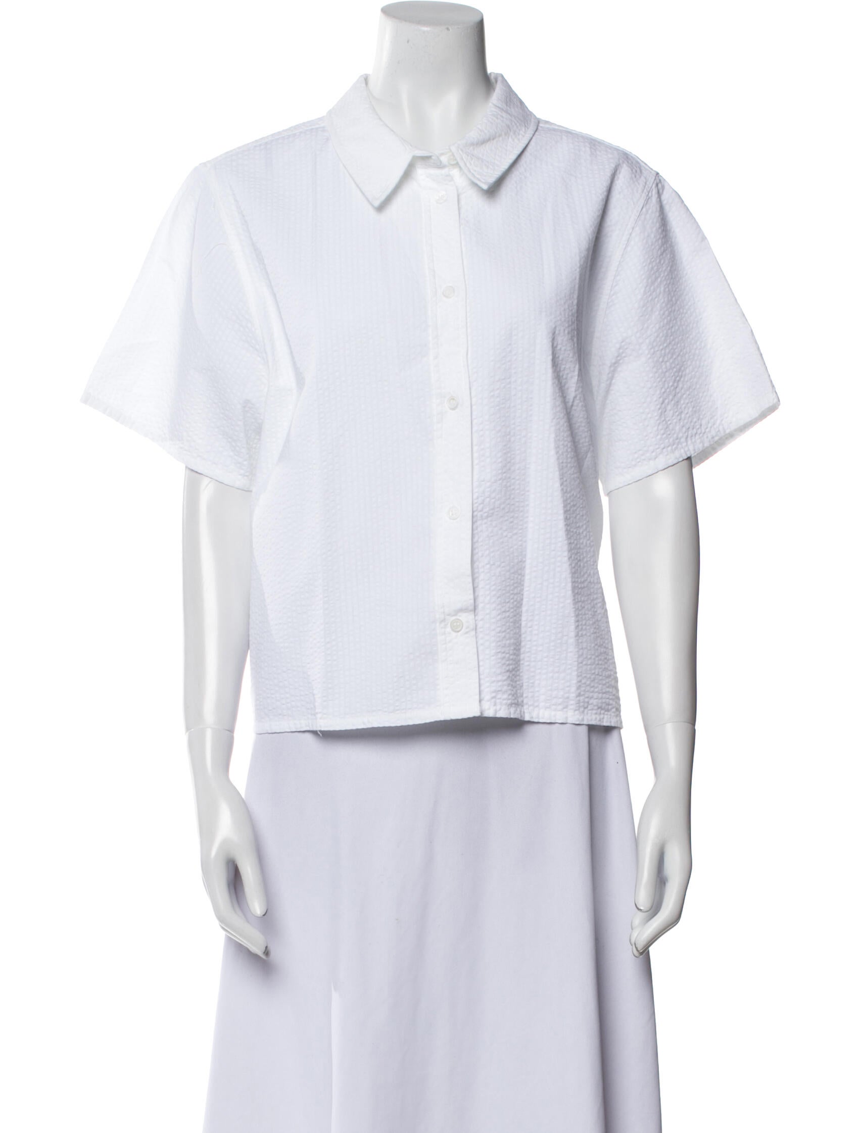 FRAME Short Sleeve Button-Up Top