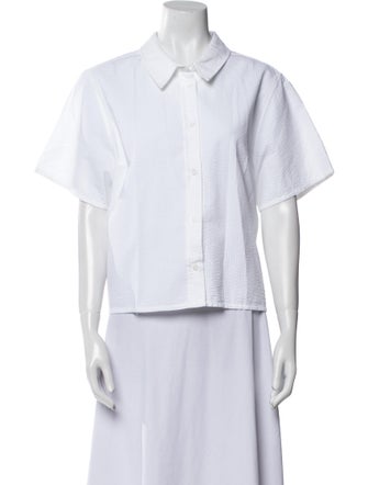 FRAME Short Sleeve Button-Up Top