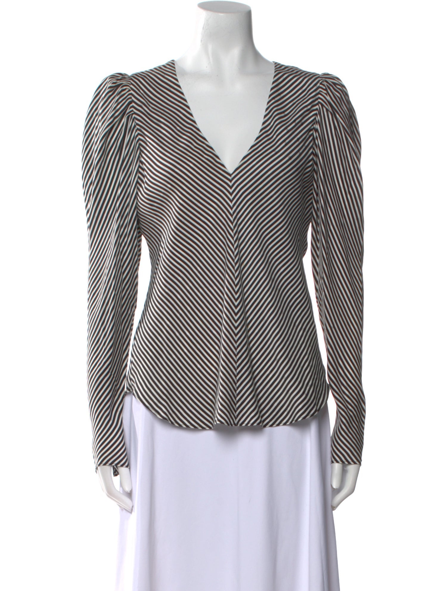 FRAME Silk Striped Blouse