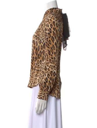 FRAME Silk Animal Print Blouse