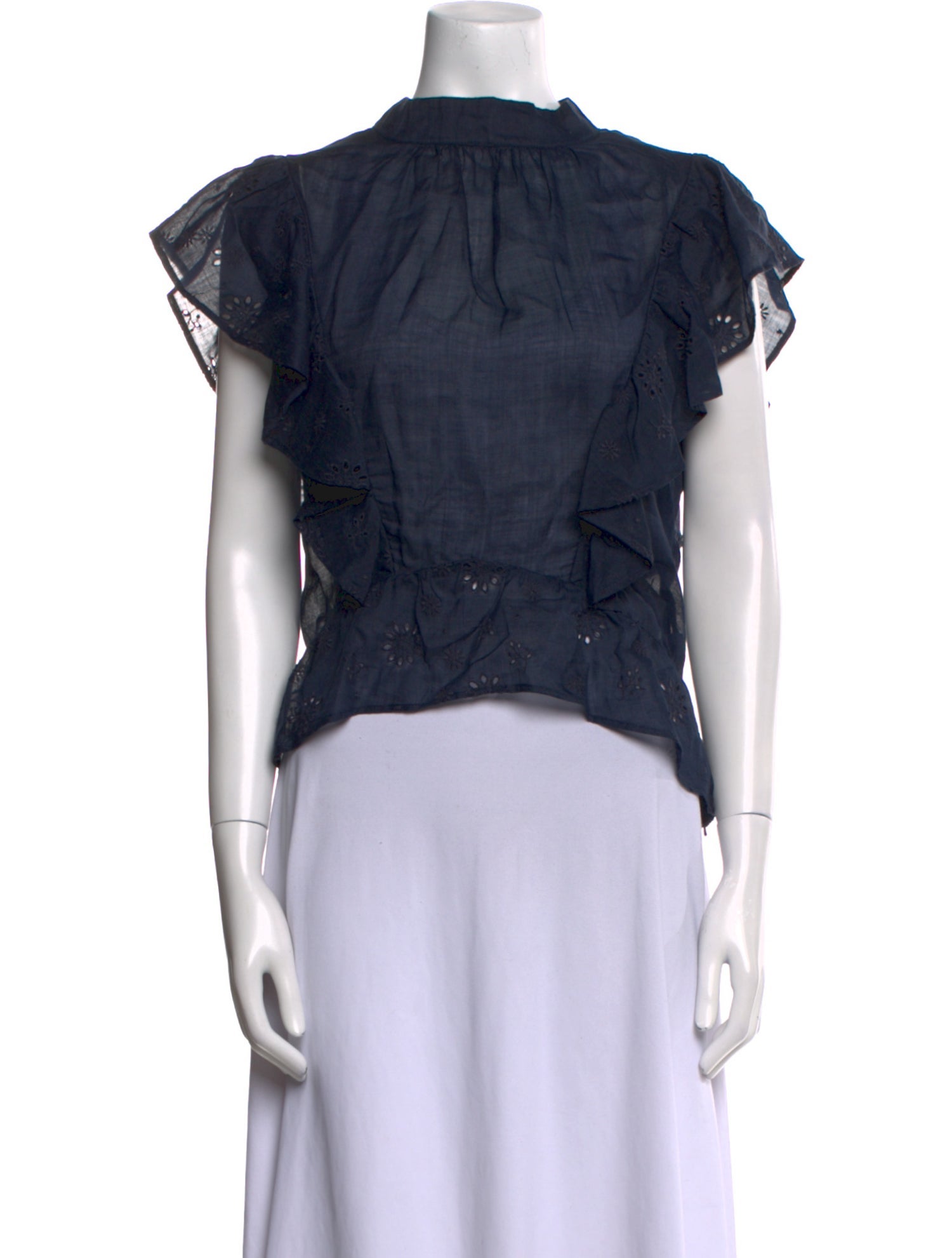 FRAME Mock Neck Short Sleeve Crop Top