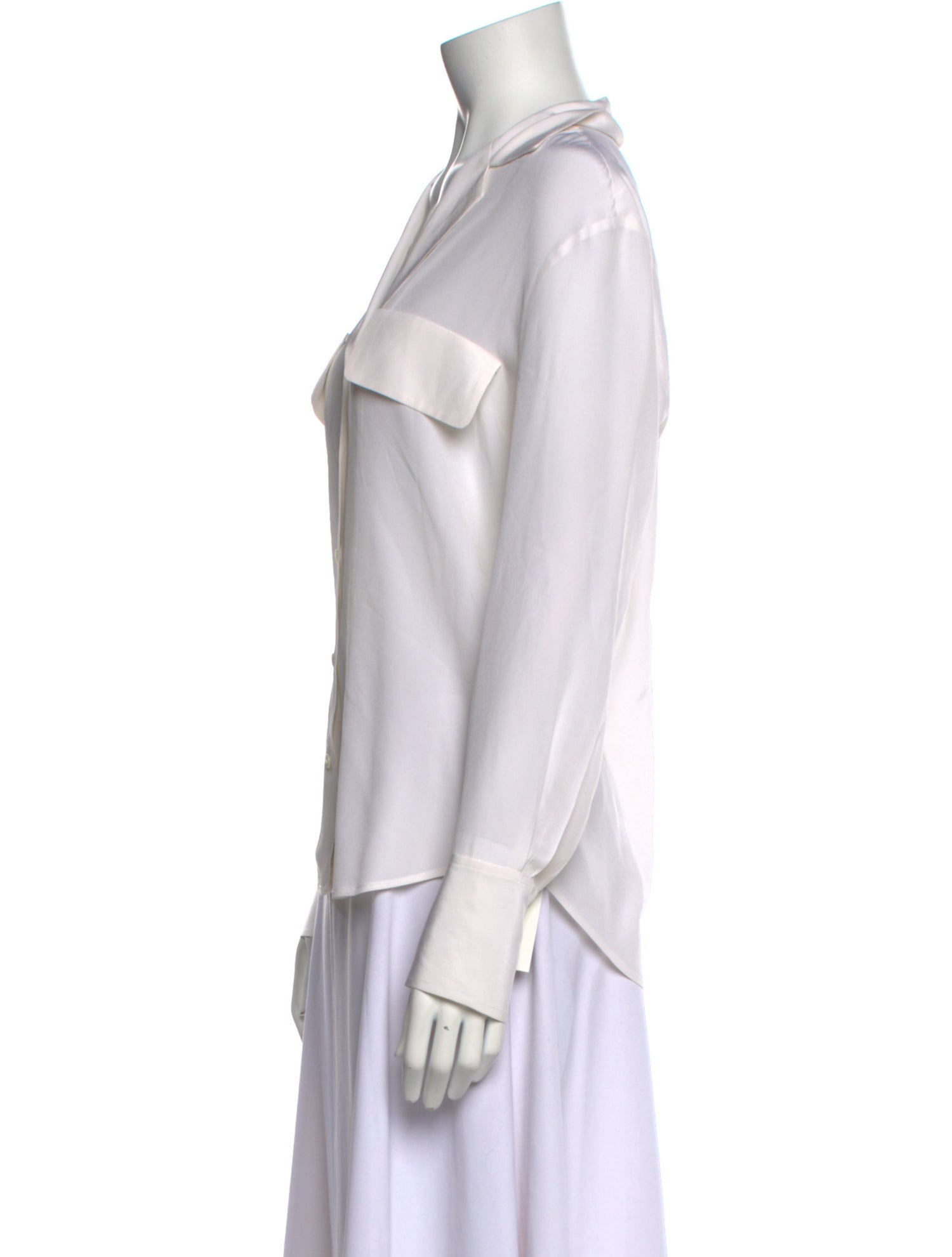 FRAME Silk Long Sleeve Button-Up Top