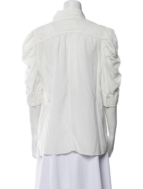 FRAME V-Neck Three-Quarter Sleeve Button-Up Top