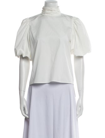 FRAME Mock Neck Short Sleeve Crop Top