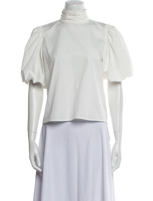 FRAME Mock Neck Short Sleeve Crop Top