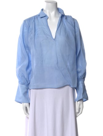 FRAME V-Neck Long Sleeve Blouse