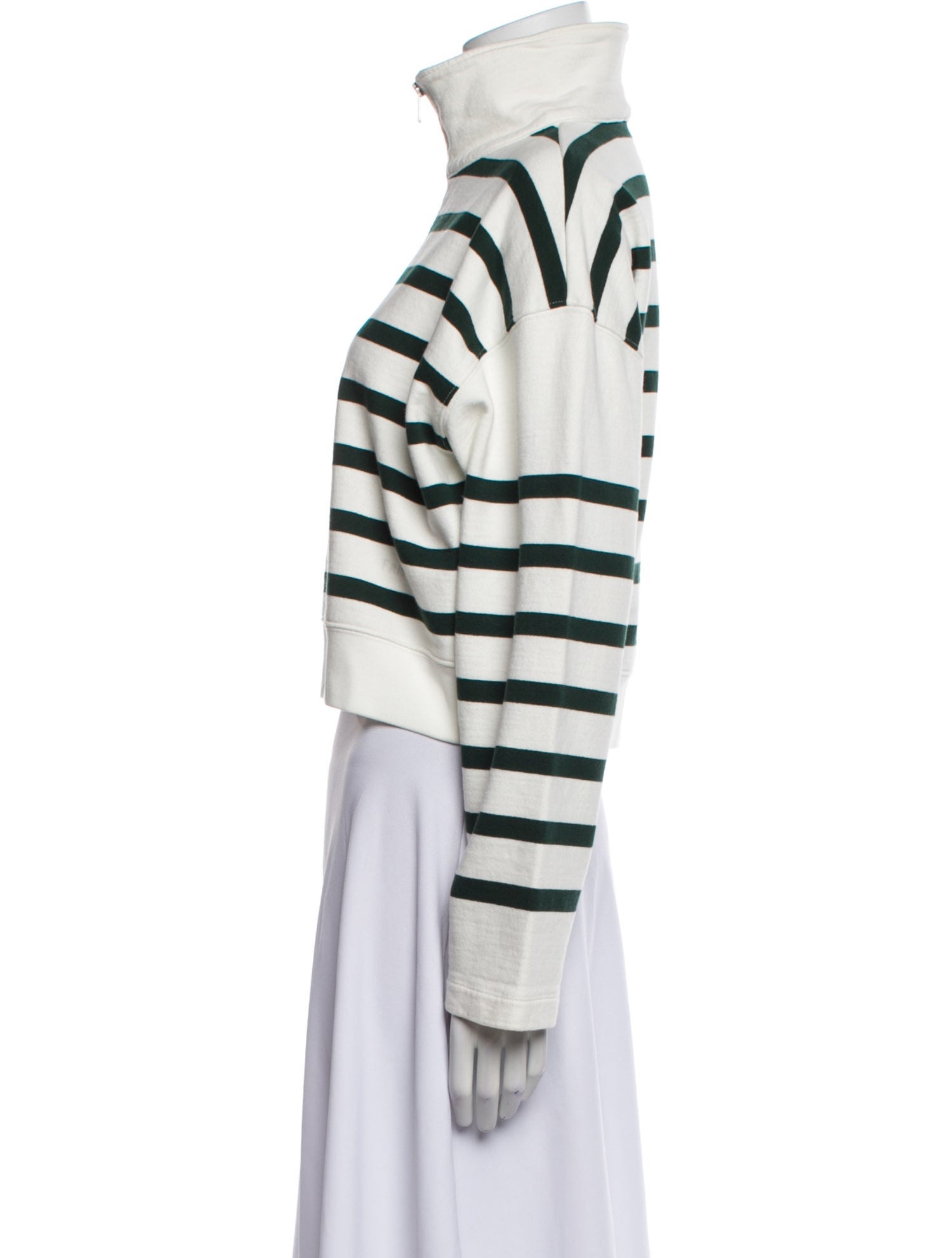 FRAME Striped Mock Neck Sweatshirt