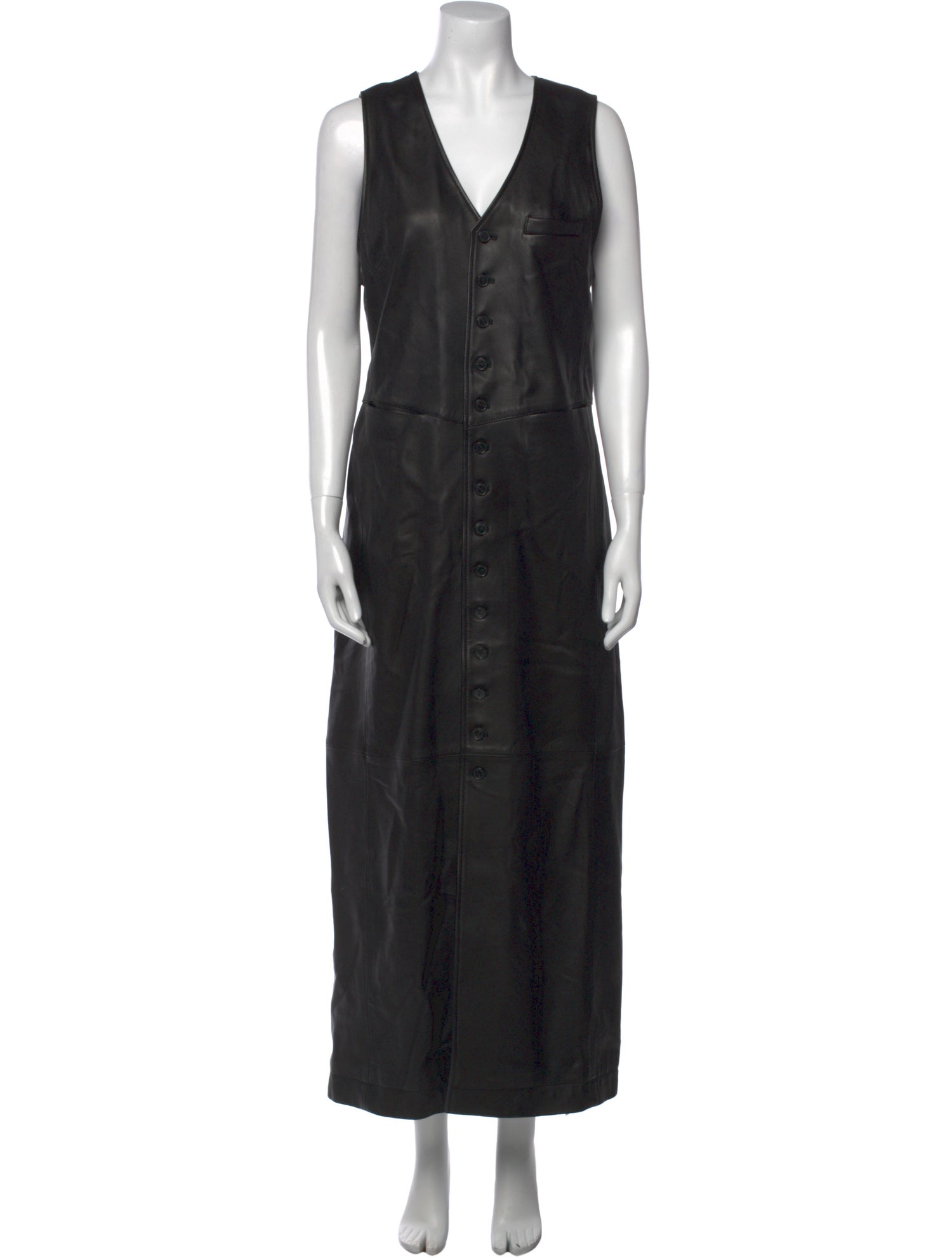 FRAME Lamb Leather Long Dress