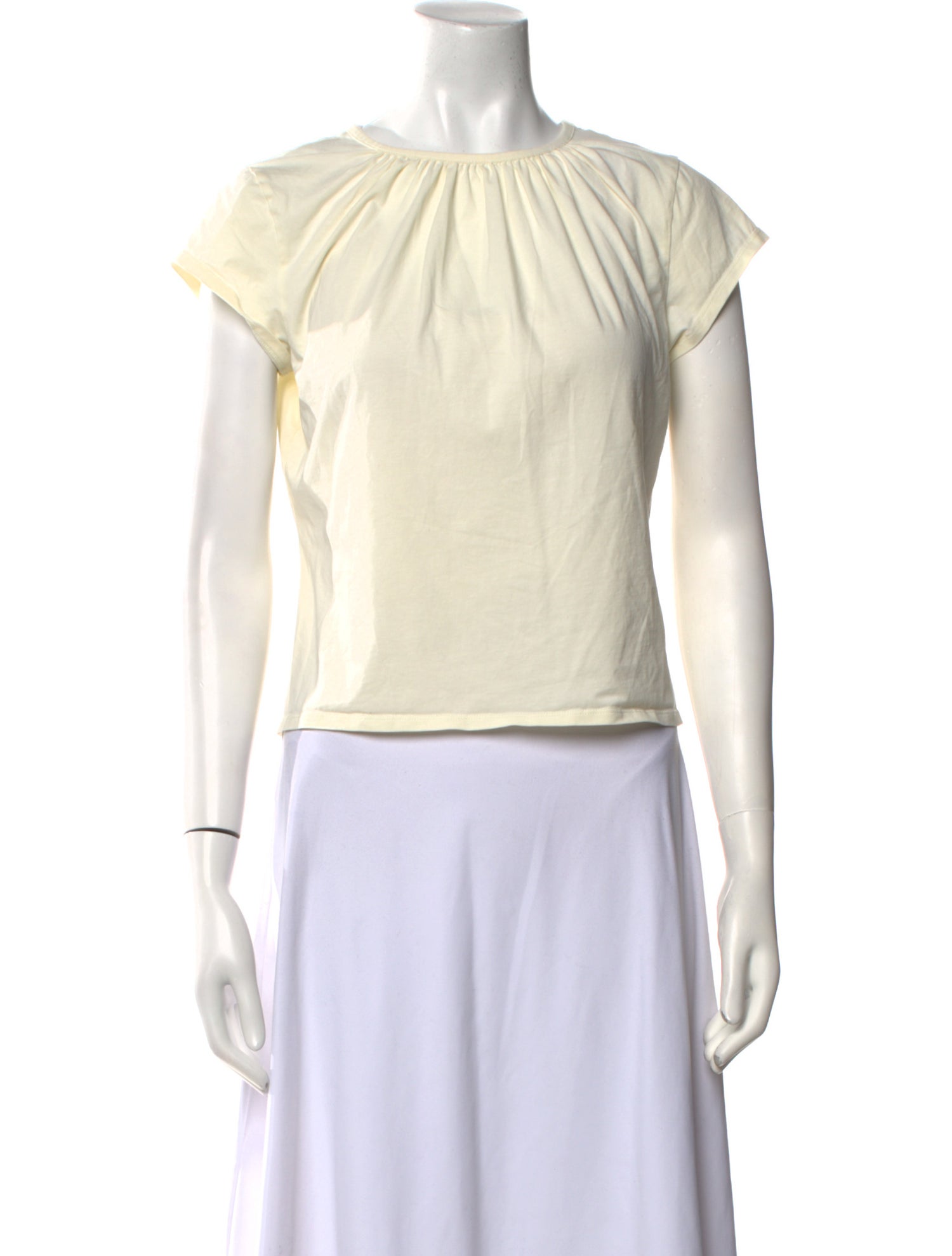 FRAME Scoop Neck Short Sleeve Crop Top