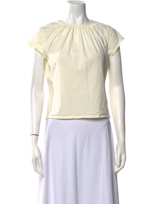 FRAME Scoop Neck Short Sleeve Crop Top