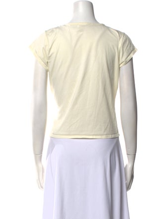 FRAME Scoop Neck Short Sleeve Crop Top