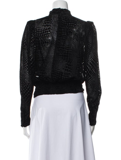 FRAME Animal Print Mock Neck Crop Top