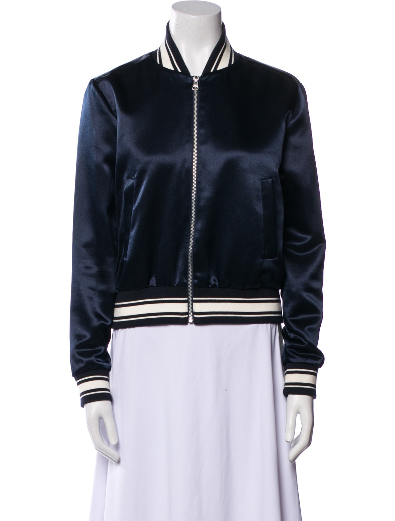 FRAME Striped Bomber Jacket