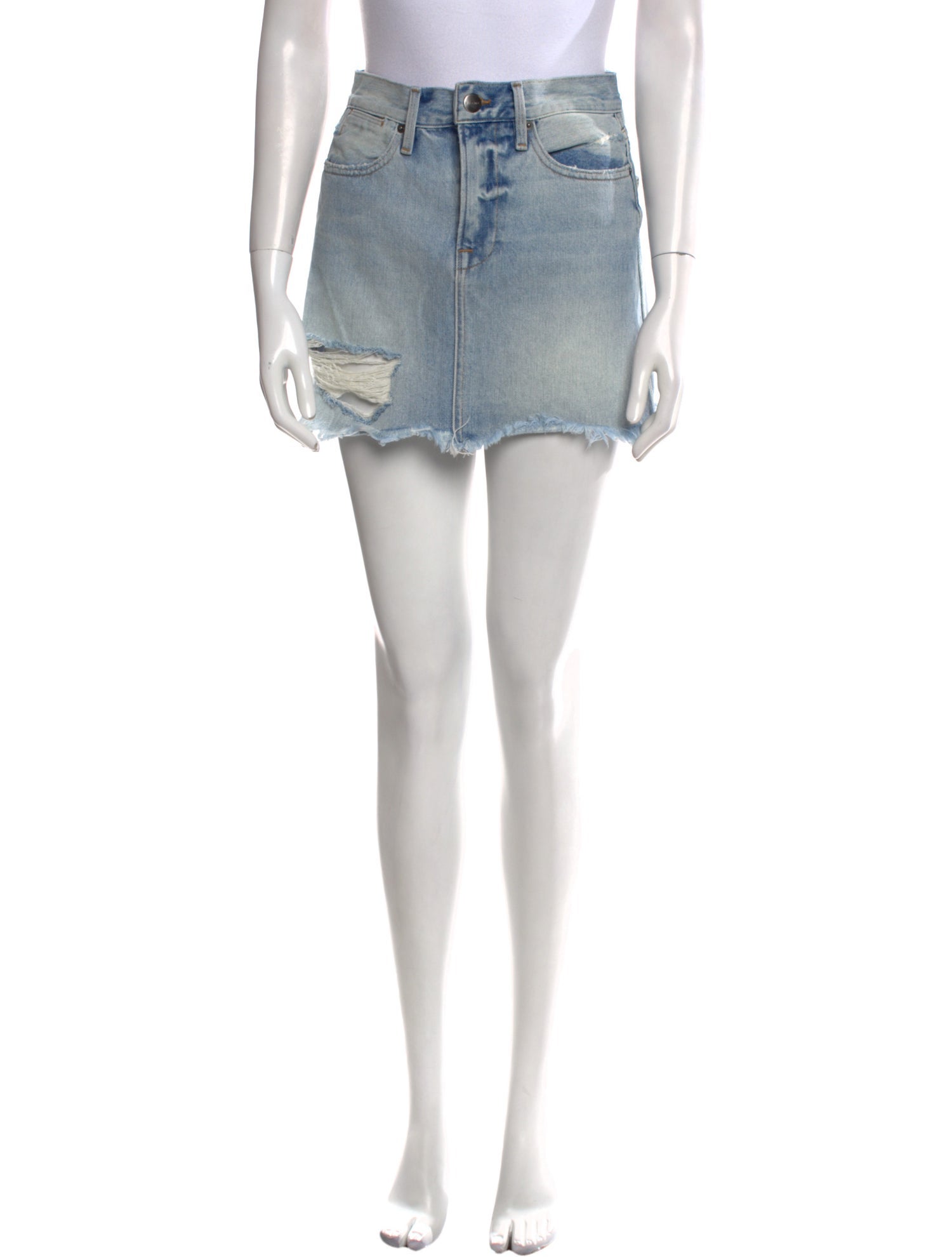 FRAME Distressed Accents Mini Skirt