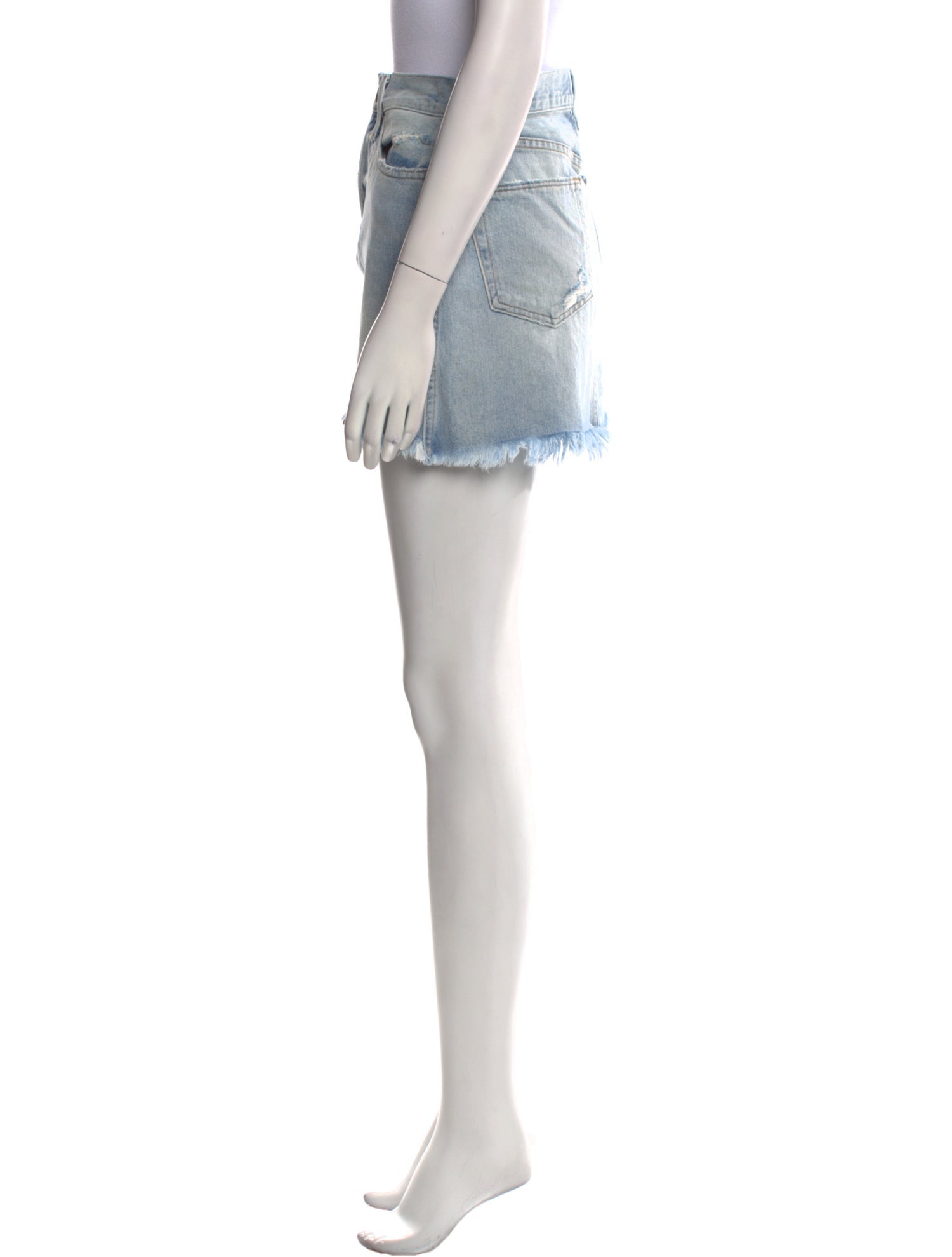 FRAME Distressed Accents Mini Skirt