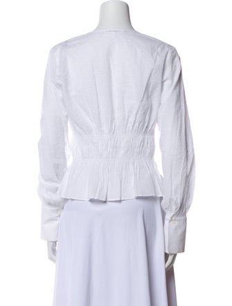 FRAME V-Neck Long Sleeve Blouse