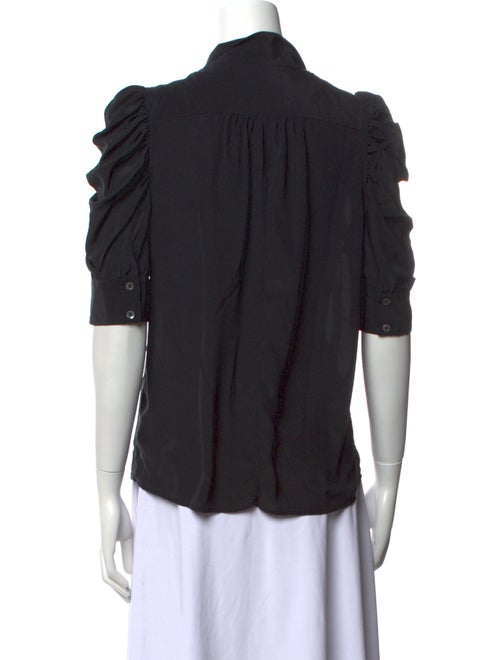 FRAME Silk V-Neck Button-Up Top