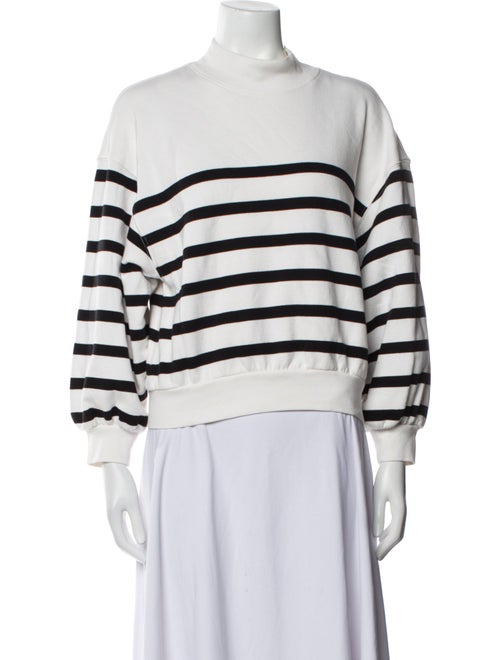 FRAME Striped Mock Neck Sweatshirt