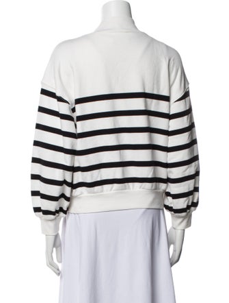 FRAME Striped Mock Neck Sweatshirt
