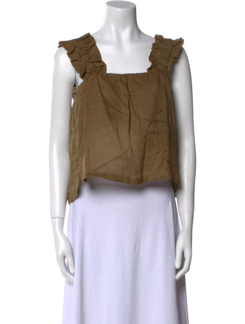 FRAME Square Neckline Sleeveless Crop Top