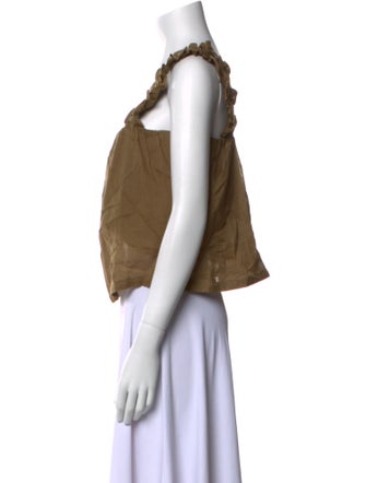 FRAME Square Neckline Sleeveless Crop Top