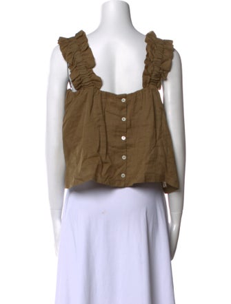 FRAME Square Neckline Sleeveless Crop Top