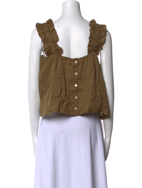 FRAME Square Neckline Sleeveless Crop Top