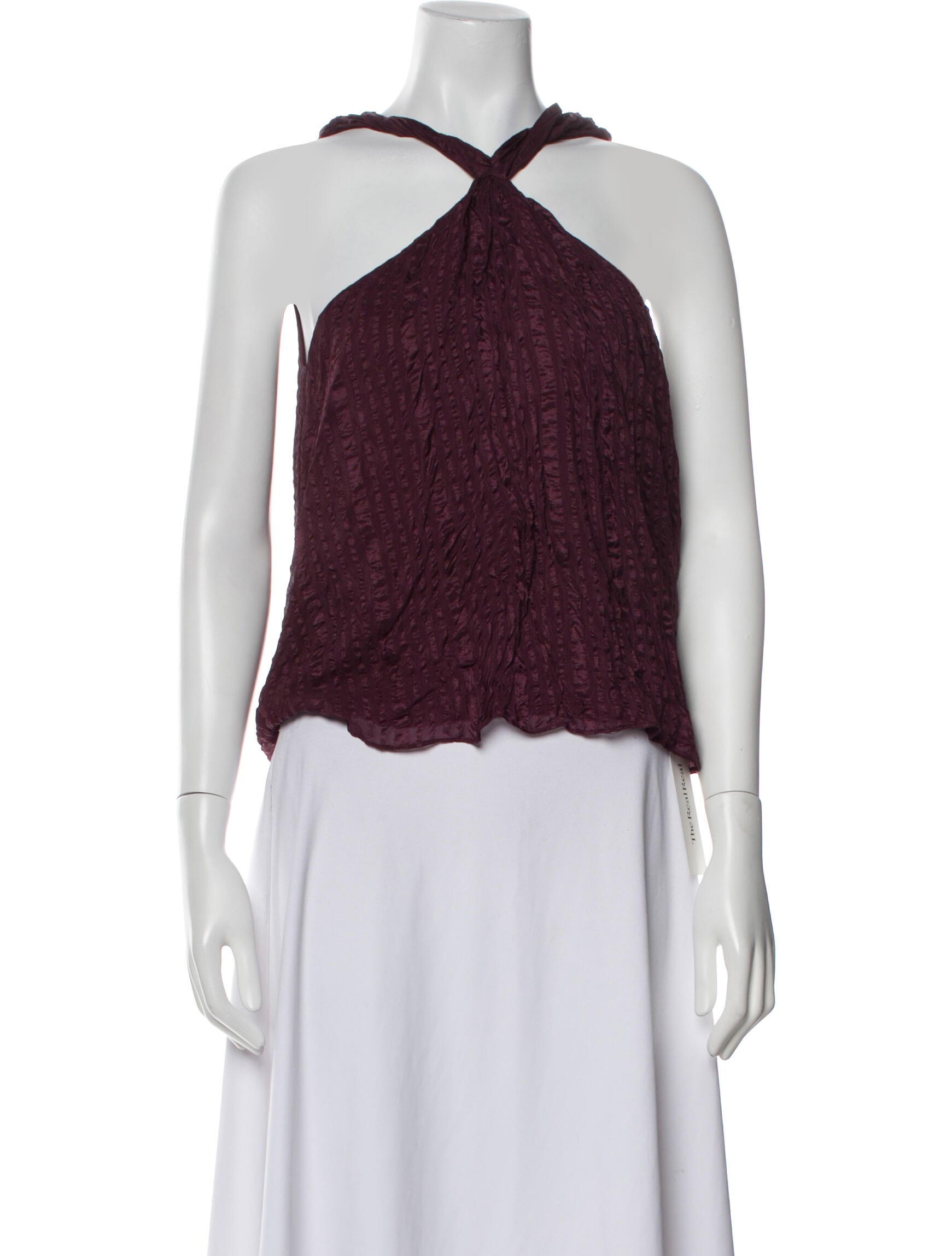 FRAME Silk Halterneck Crop Top