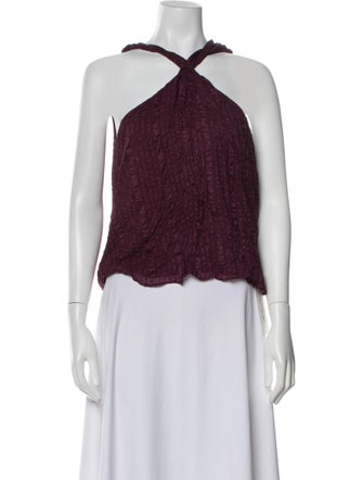 FRAME Silk Halterneck Crop Top