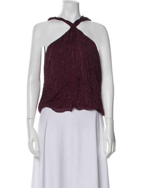 FRAME Silk Halterneck Crop Top