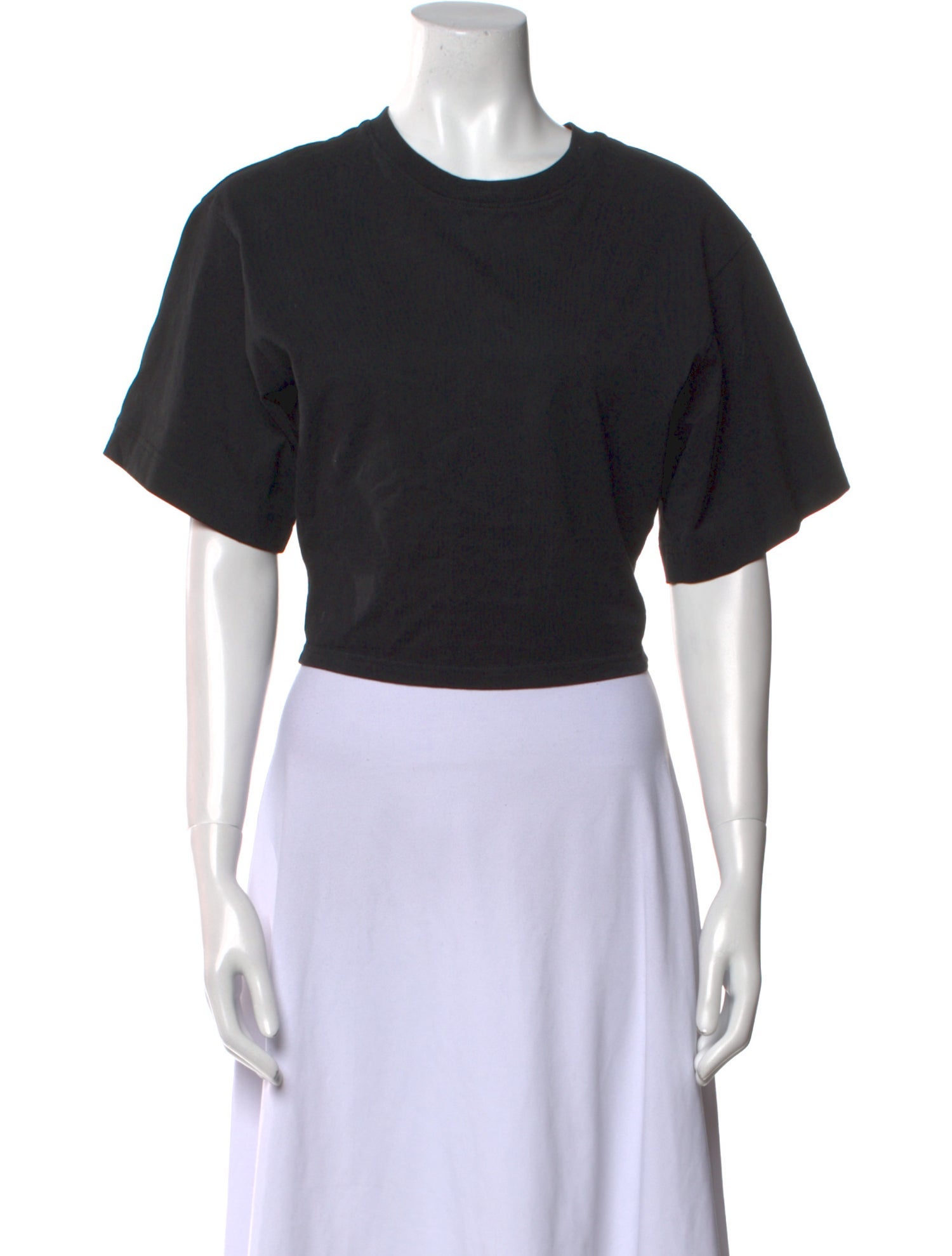 FRAME Crew Neck Short Sleeve Crop Top