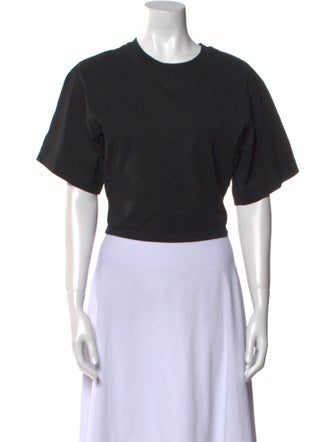 FRAME Crew Neck Short Sleeve Crop Top