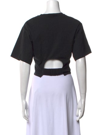 FRAME Crew Neck Short Sleeve Crop Top