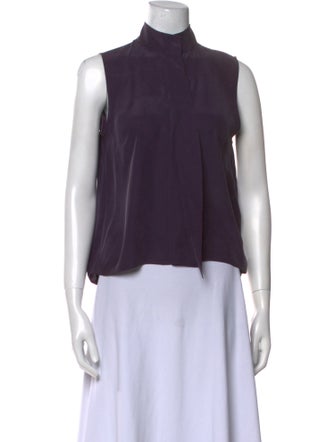 FRAME Silk Mock Neck Blouse