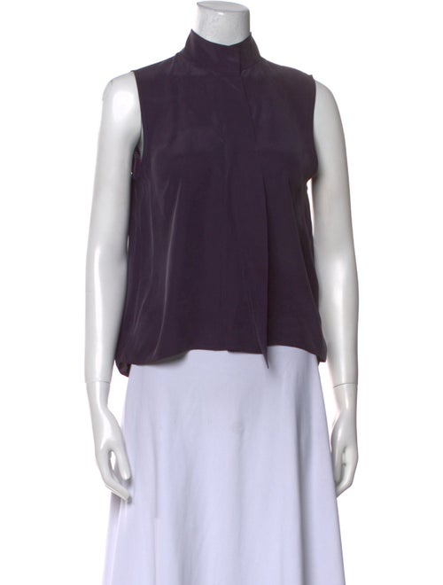 FRAME Silk Mock Neck Blouse