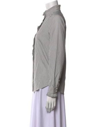 FRAME Striped Long Sleeve Button-Up Top