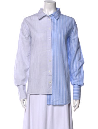 FRAME Striped Long Sleeve Button-Up Top