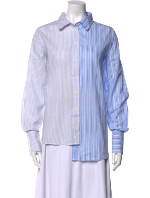 FRAME Striped Long Sleeve Button-Up Top