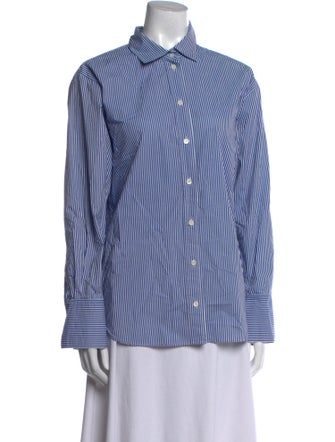 FRAME Striped Long Sleeve Button-Up Top