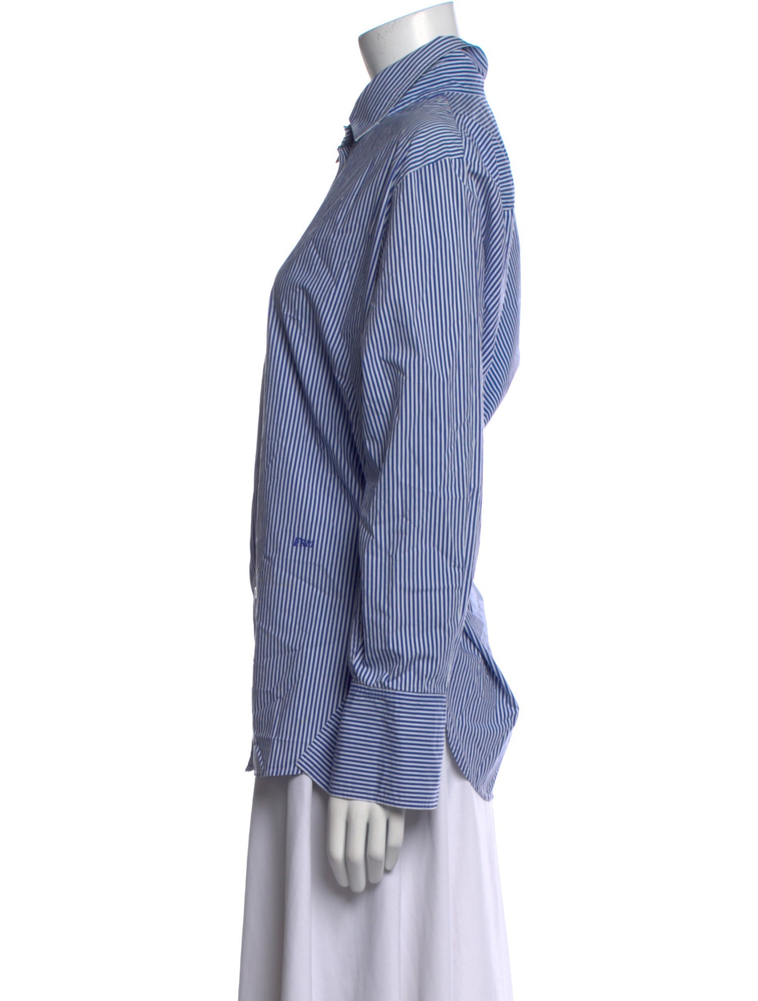 FRAME Striped Long Sleeve Button-Up Top