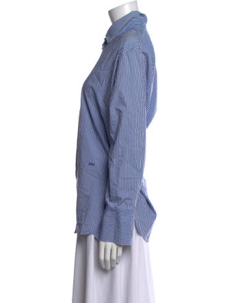 FRAME Striped Long Sleeve Button-Up Top