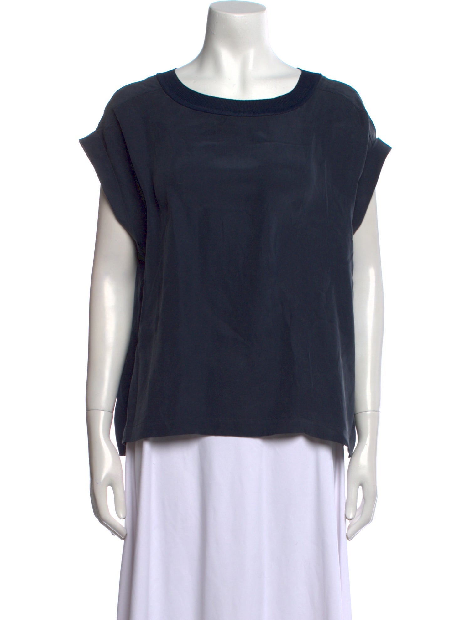 FRAME Silk Bateau Neckline T-Shirt w/ Tags