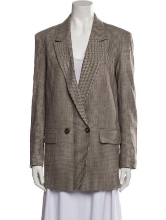 FRAME Houndstooth Print Peacoat