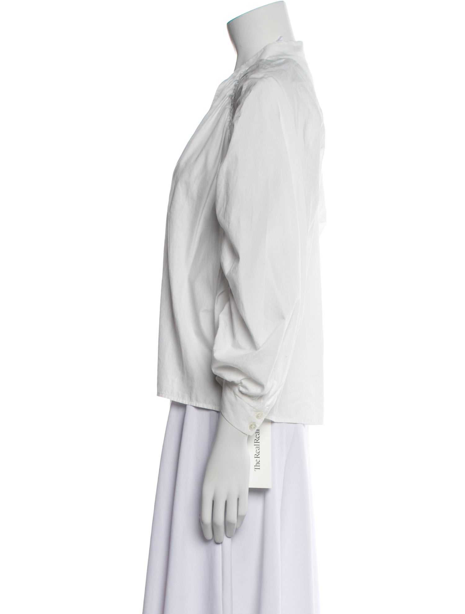 FRAME V-Neck Three-Quarter Sleeve Blouse