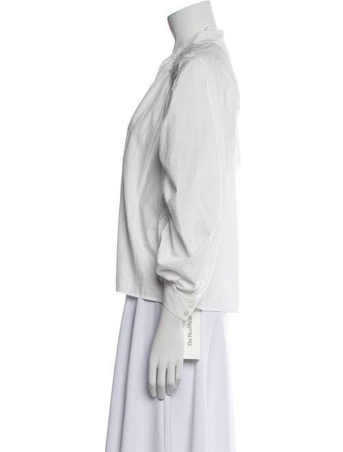 FRAME V-Neck Three-Quarter Sleeve Blouse